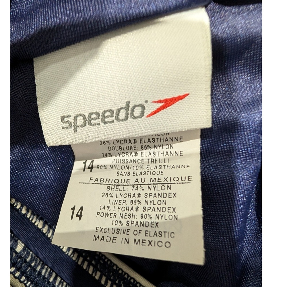 NWOT Speedo Navy Blue Athletic One Piece Swimsuit‎ Women's Size 14 - Picture 5 of 5